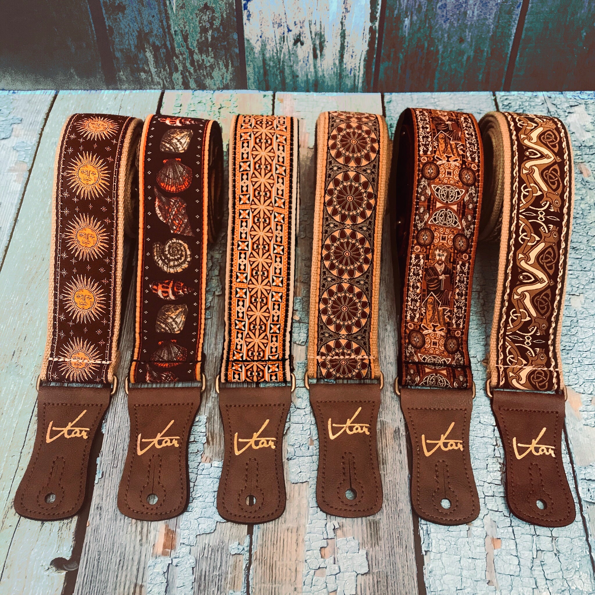 Brown Vegan Guitar Straps Vtar Handmade Vegan Guitar Straps Made in