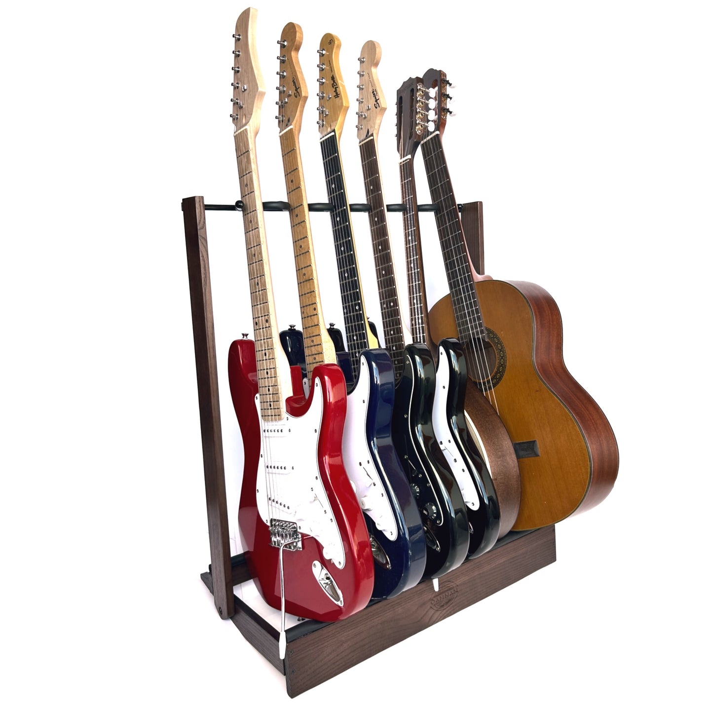 Dannan Dark Walnut Foldable Multi Guitar Stand Rack for 6 guitars