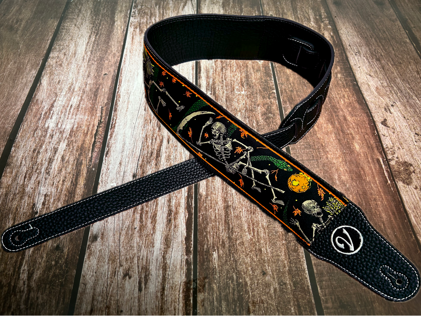 The Harvest Moon Skeleton Strap - Vtar Vegan Guitar Strap