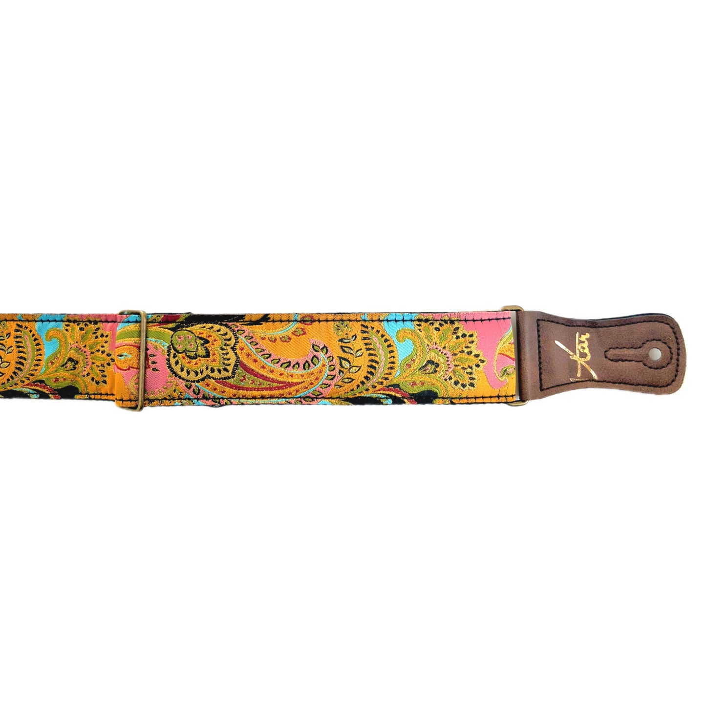 The Summer of Love Pink Paisley Guitar Strap - Vtar Vegan Guitar Straps