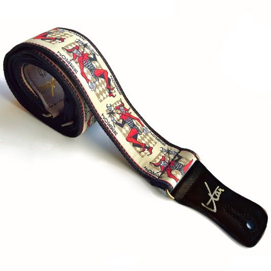 The Joker Red Black Guitar Strap - Vtar Vegan Guitar Straps