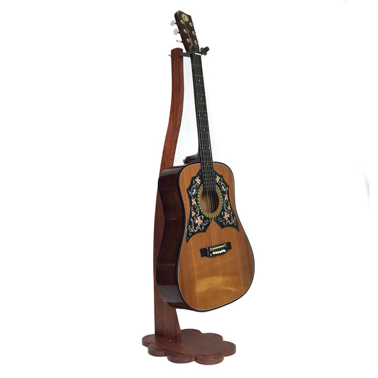 Dannan Wooden Upright Flower Base Guitar Stand - Brown