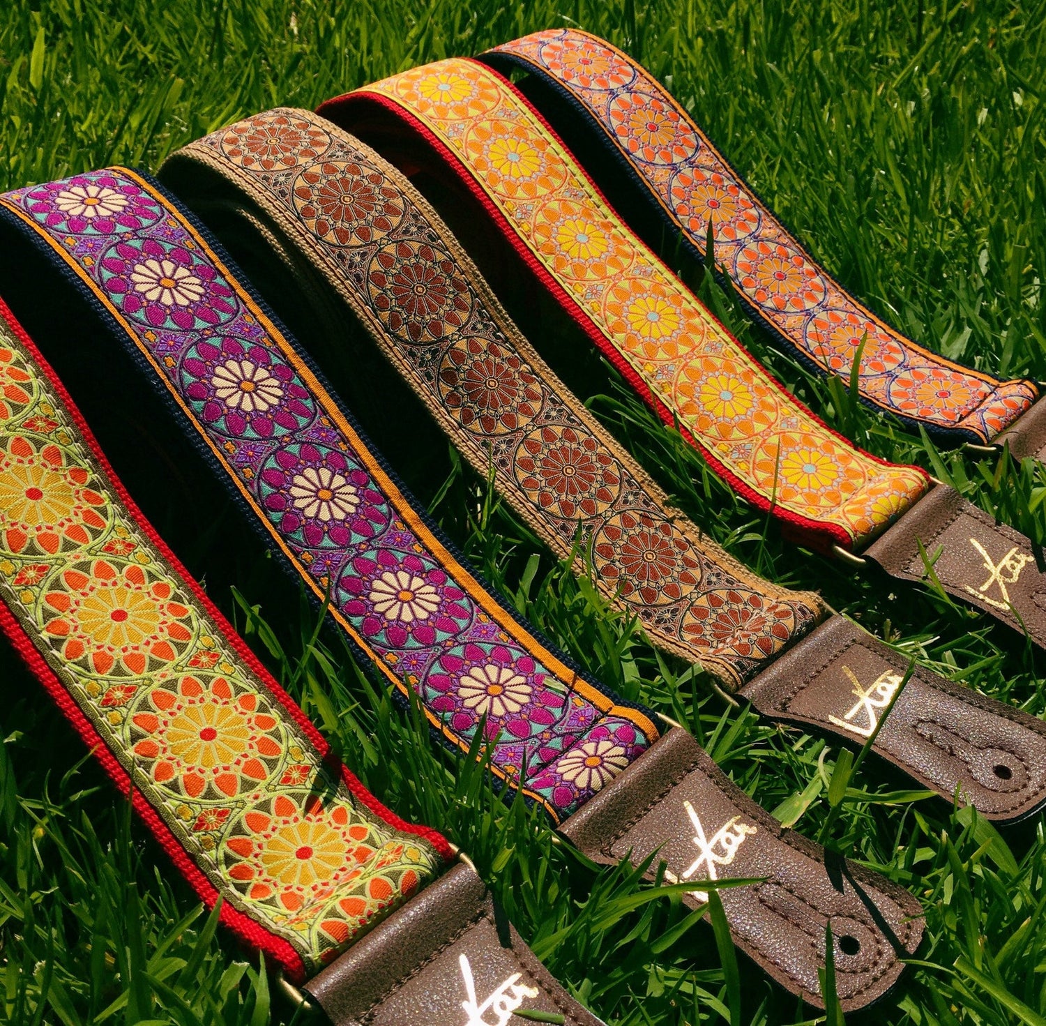 Psychedelic Flower Guitar Strap Collection