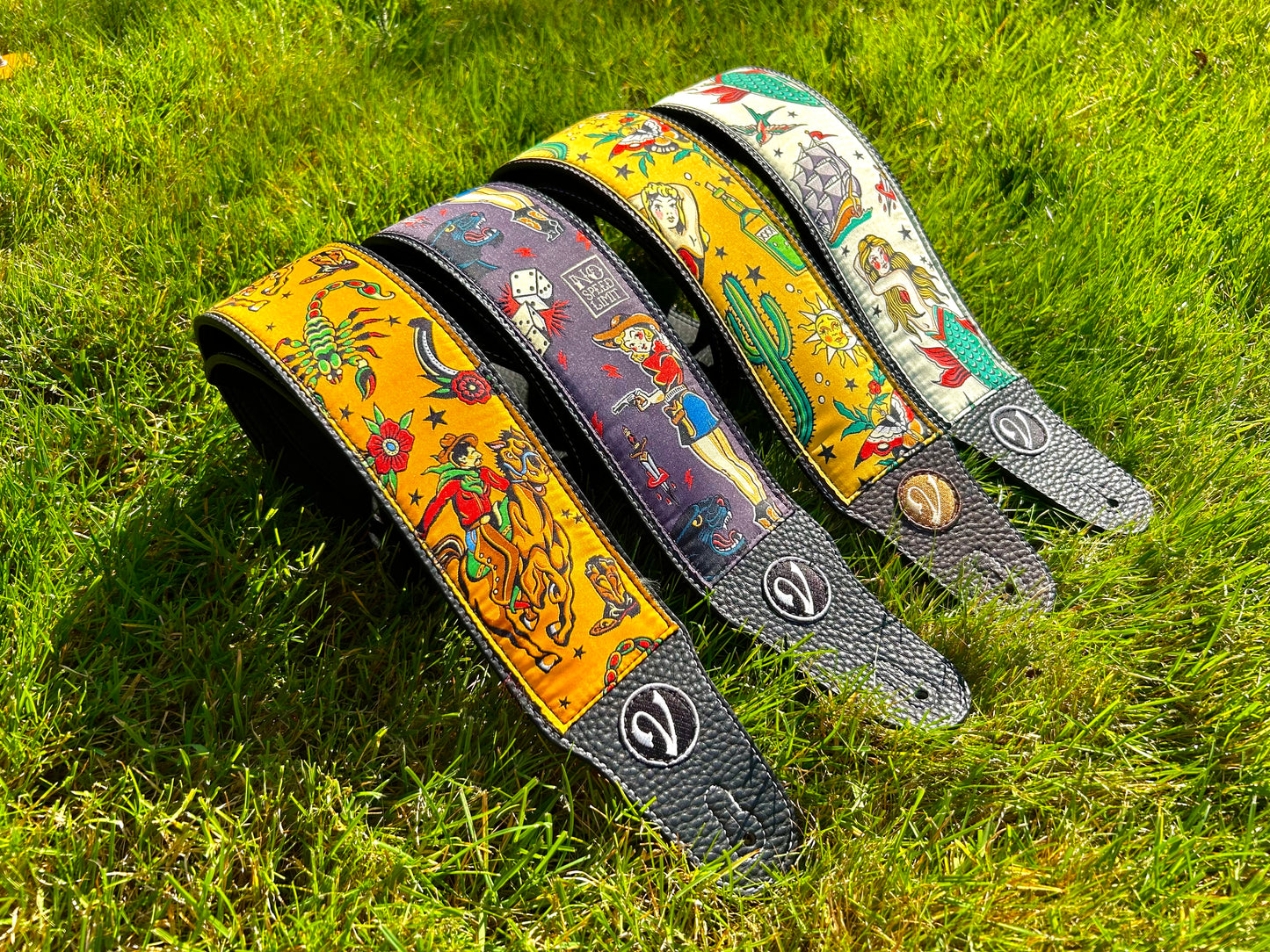 The Tattoo'd Lady Guitar Strap (American Traditional Tattoo Collection) - Vtar Vegan Guitar Straps