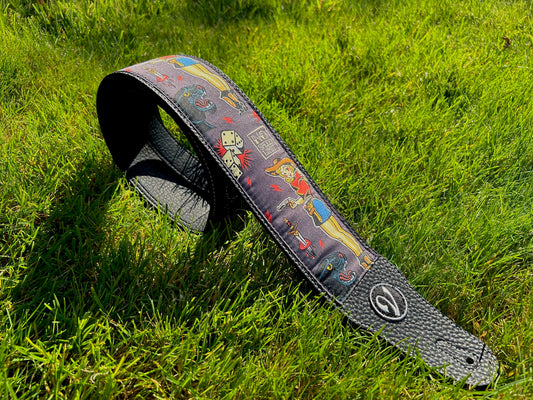 The Highway to Hell Guitar Strap (American Traditional Tattoo Collection) - Vtar Vegan Guitar Straps