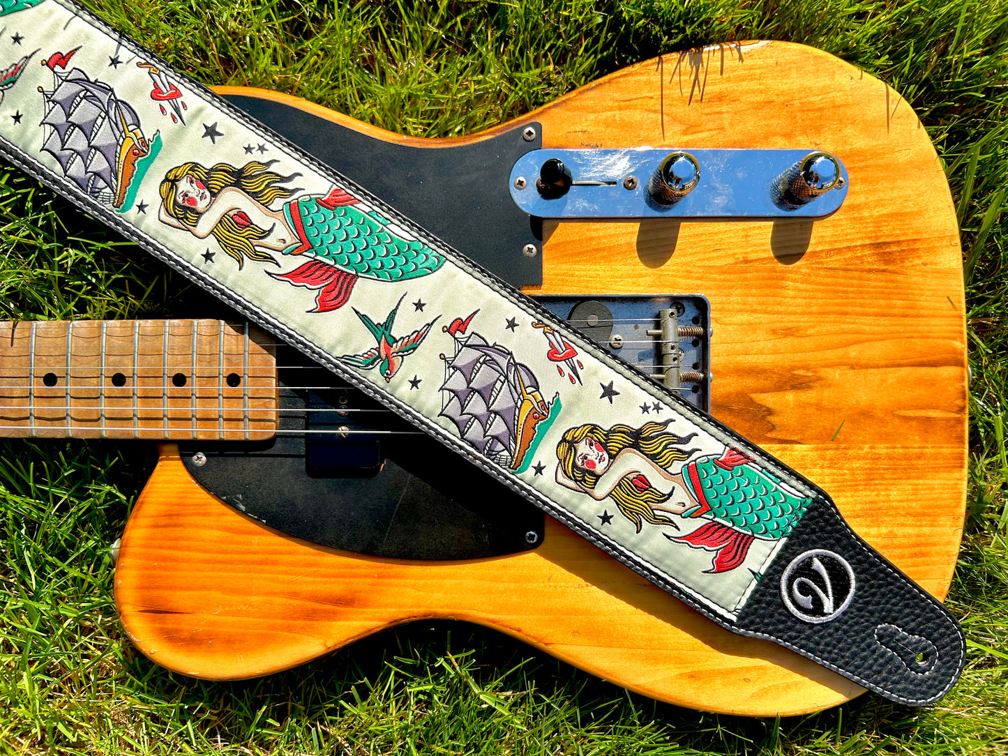 The Tattoo'd Lady Guitar Strap (American Traditional Tattoo Collection) - Vtar Vegan Guitar Straps