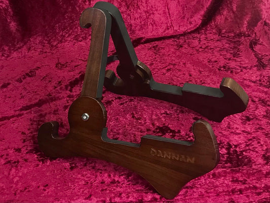 Foldable Dannan Wooden Guitar Stand - Dark Walnut