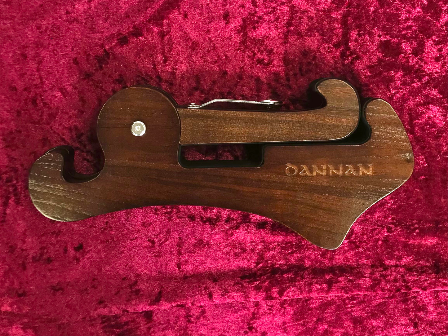 Foldable Dannan Wooden Guitar Stand - Dark Walnut