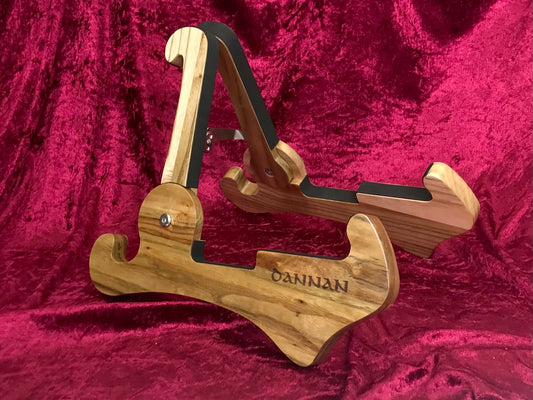 Foldable Dannan Wooden Guitar Stand - Light Walnut