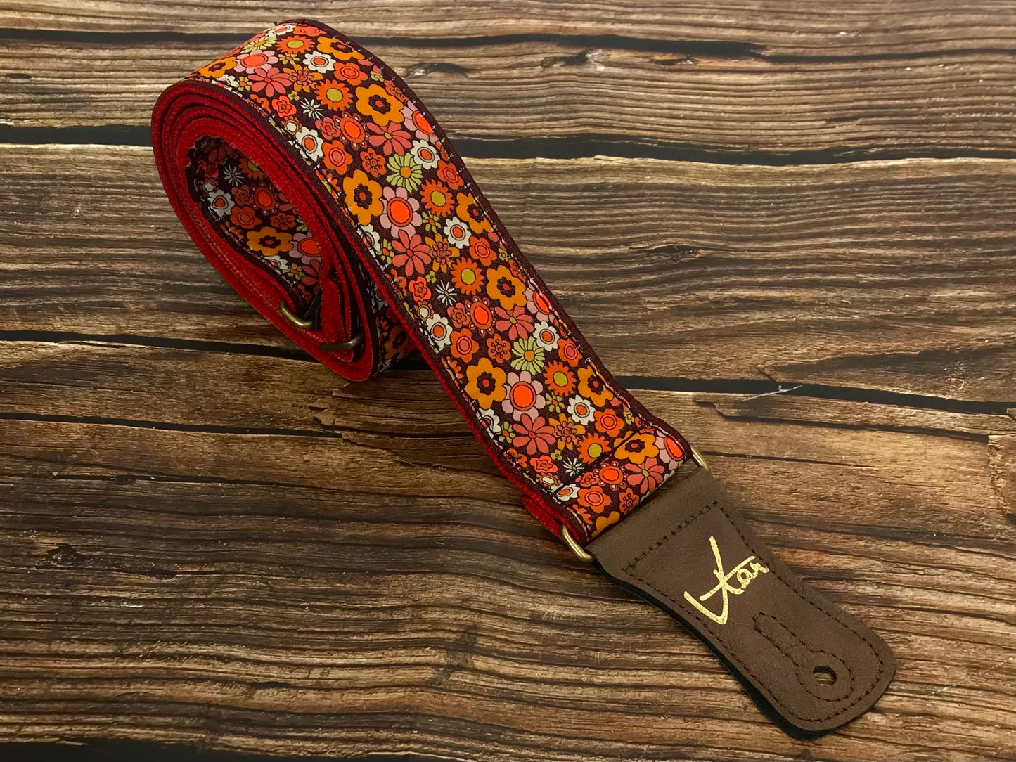 Guitar Strap - Vegan Flower Child Cotton Hemp Strap by Vtar