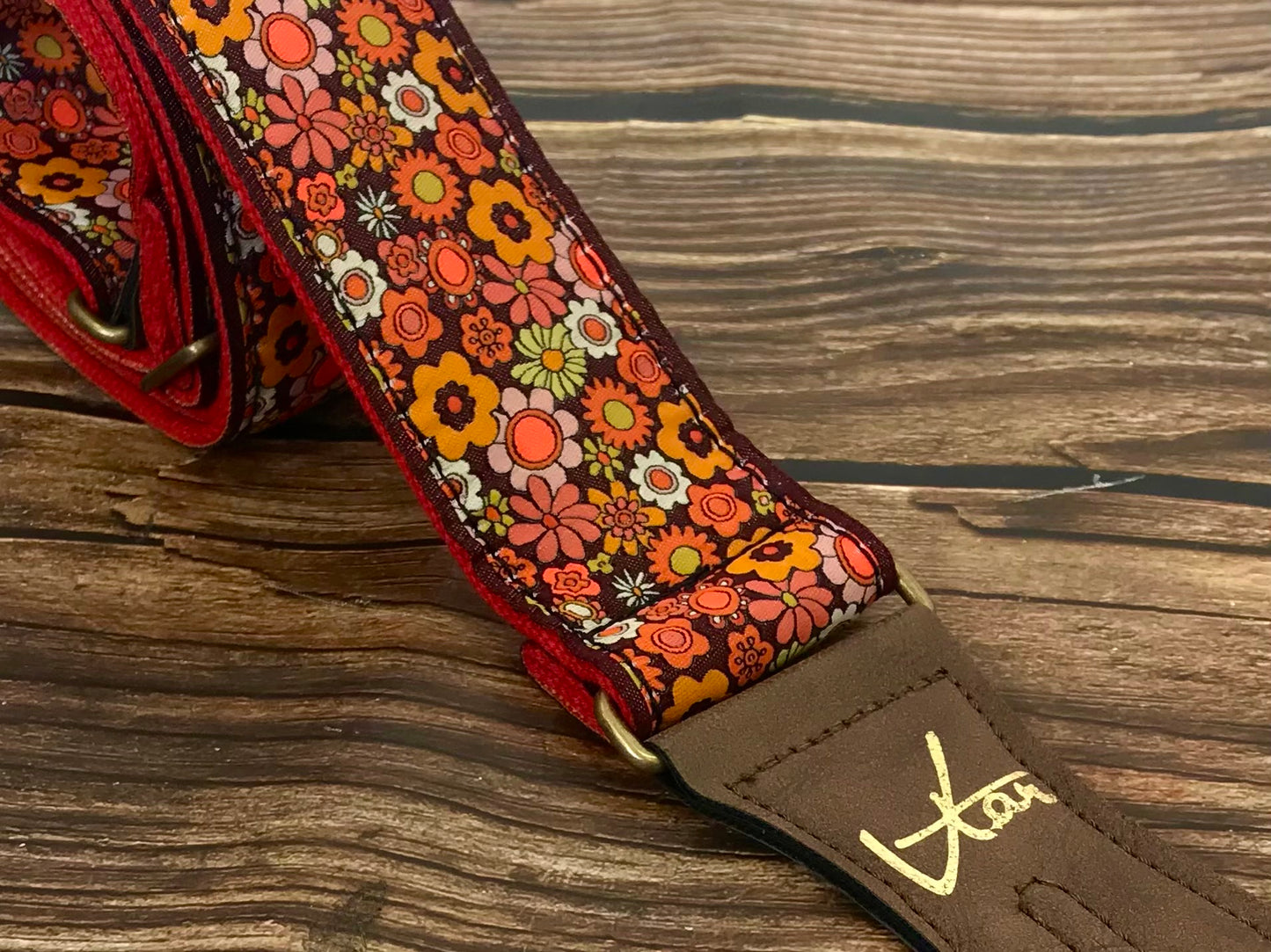 Guitar Strap - Vegan Flower Child Cotton Hemp Strap by Vtar