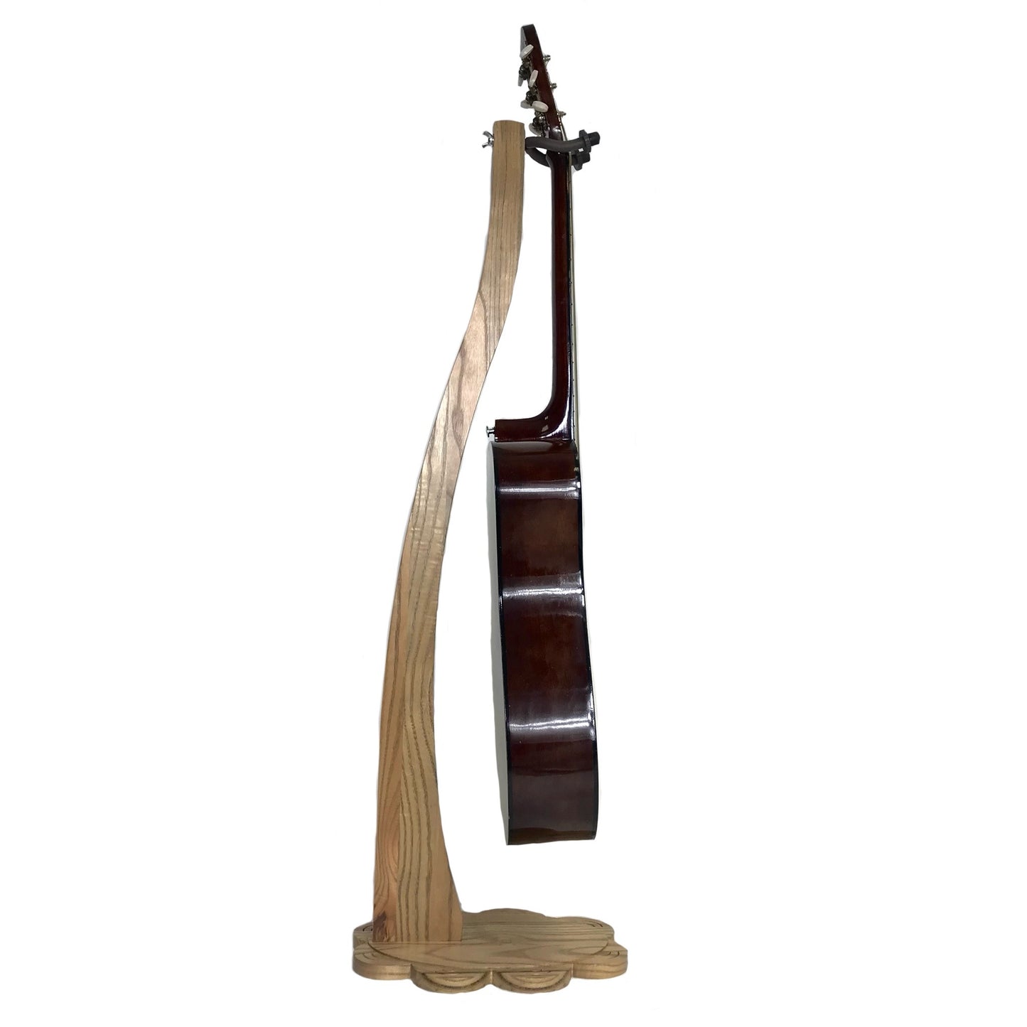 Dannan Wooden Upright Flower Base Guitar Stand - Light Walnut