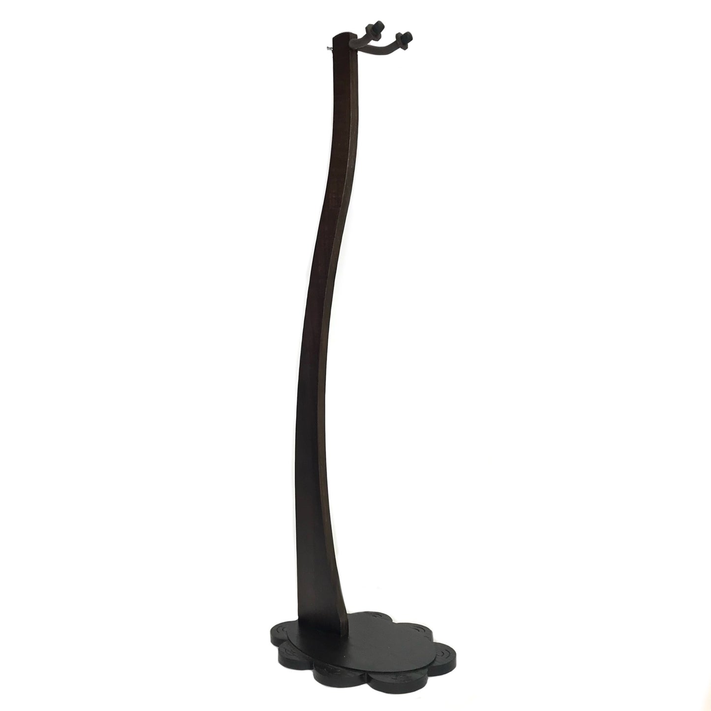 Dannan Wooden Upright Flower Base Guitar Stand - Dark Walnut