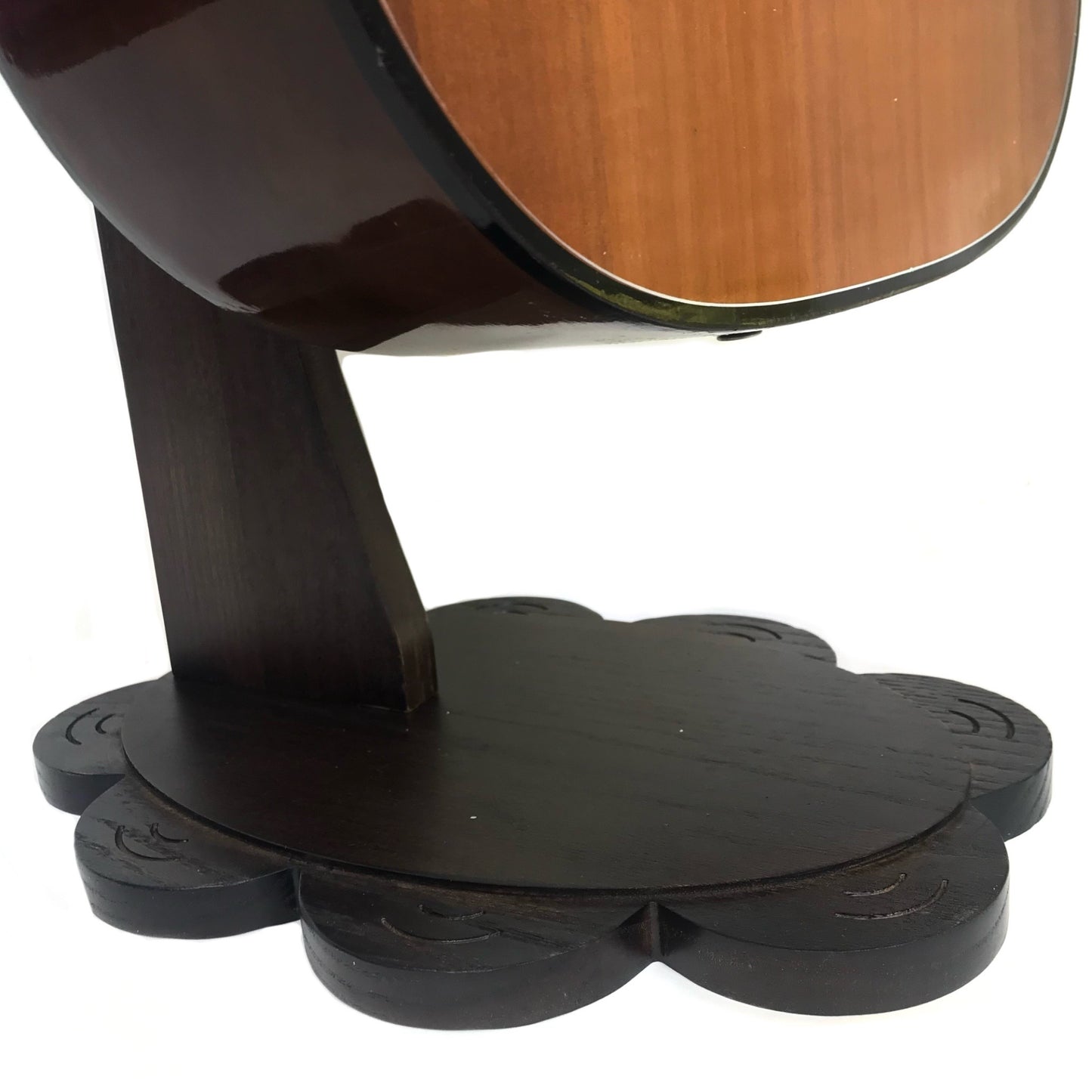 Dannan Wooden Upright Flower Base Guitar Stand - Dark Walnut